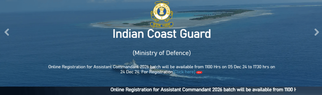 Indian Coast Guard Assistant Commandant Recruitment 2024